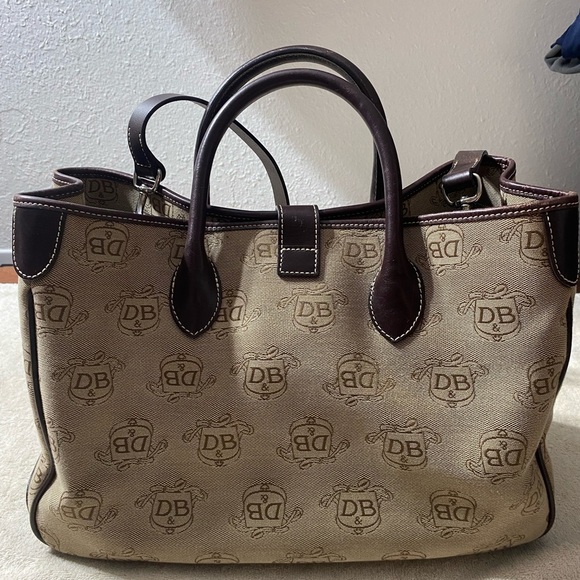 Dooney And Bourke purses and handbags leather Trim Tote + Glasses Case - Picture 3 of 6